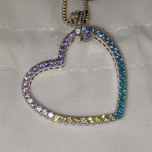 Pandora Multi-Colored Heart Pendant Sworski Crystals & 925 Sterling Silver NEW